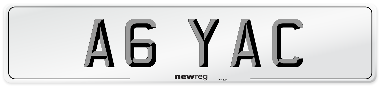 A6 YAC Number Plate from New Reg